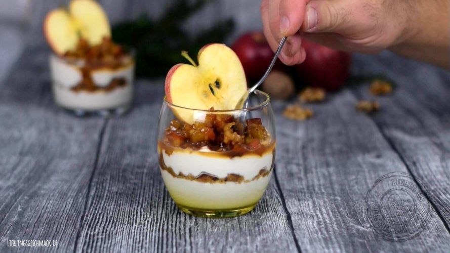 Apfel Walnuss Dessert - Rezept - Lieblingsgeschmack.de