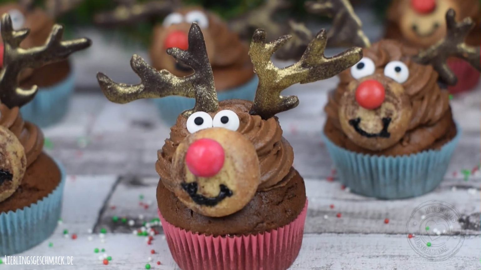Rentier Muffins - Weihnachts Rezept - Lieblingsgeschmack.de