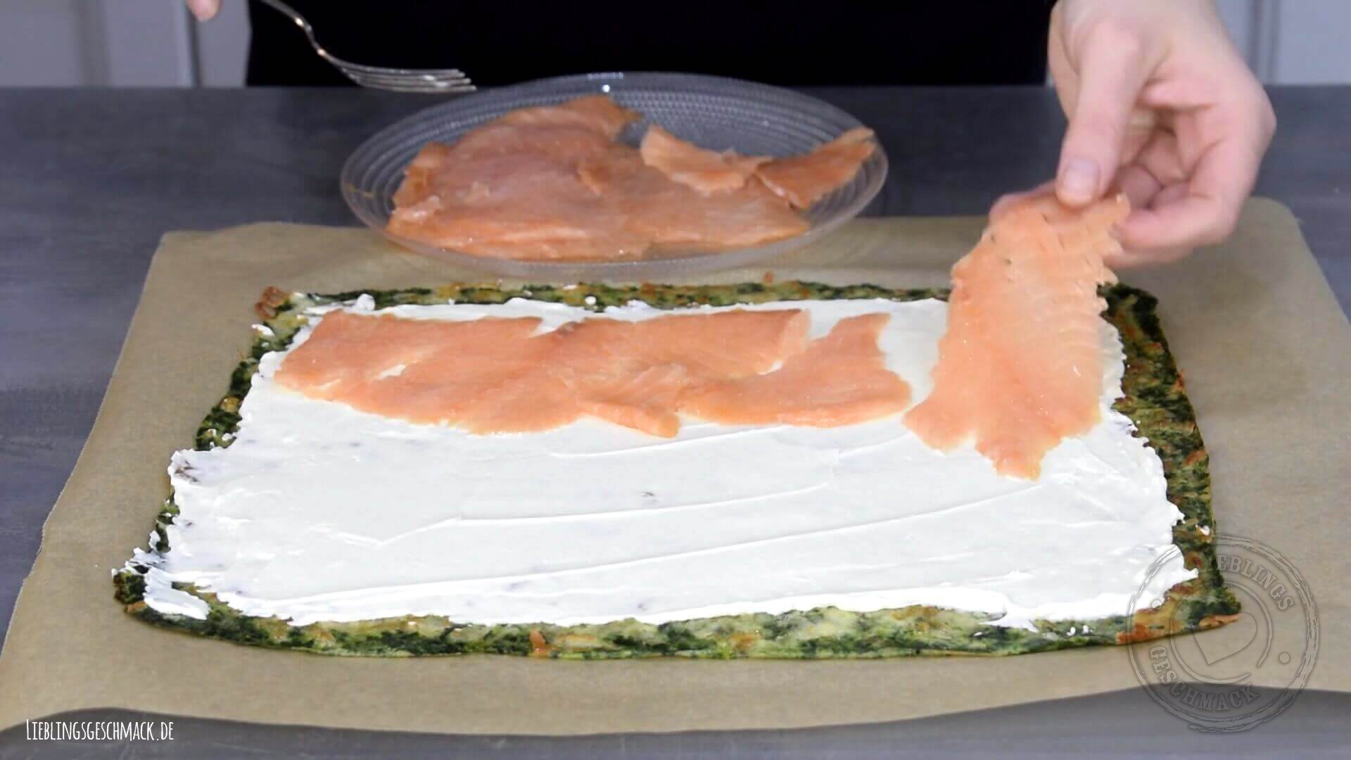 Spinat-Lachs-Rolle Partysnack - Lieblingsgeschmack.de